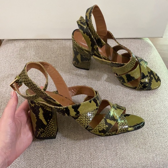 Paris Texas olive green snakeskin effect sandals size 39 EU - Picture 4 of 11